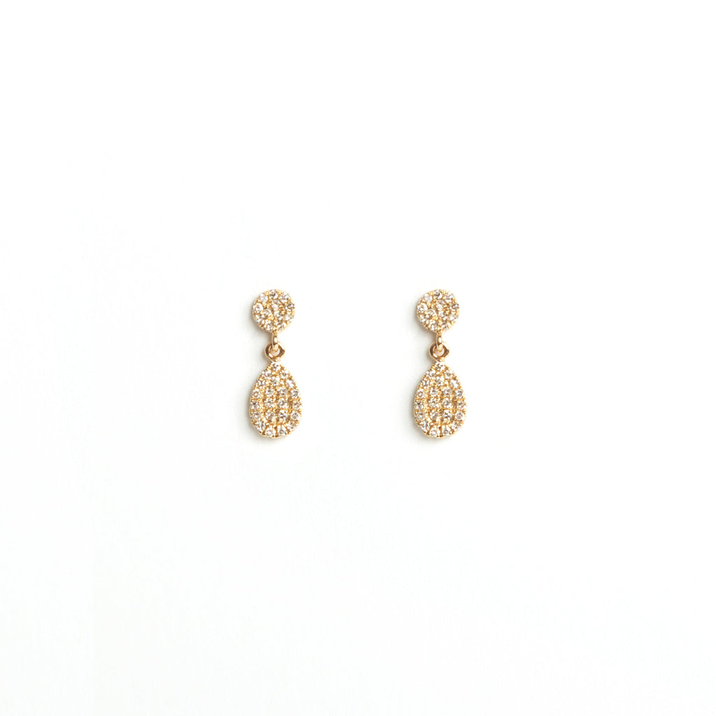 Liven Co. - Pear Shape Pavé Post Earrings