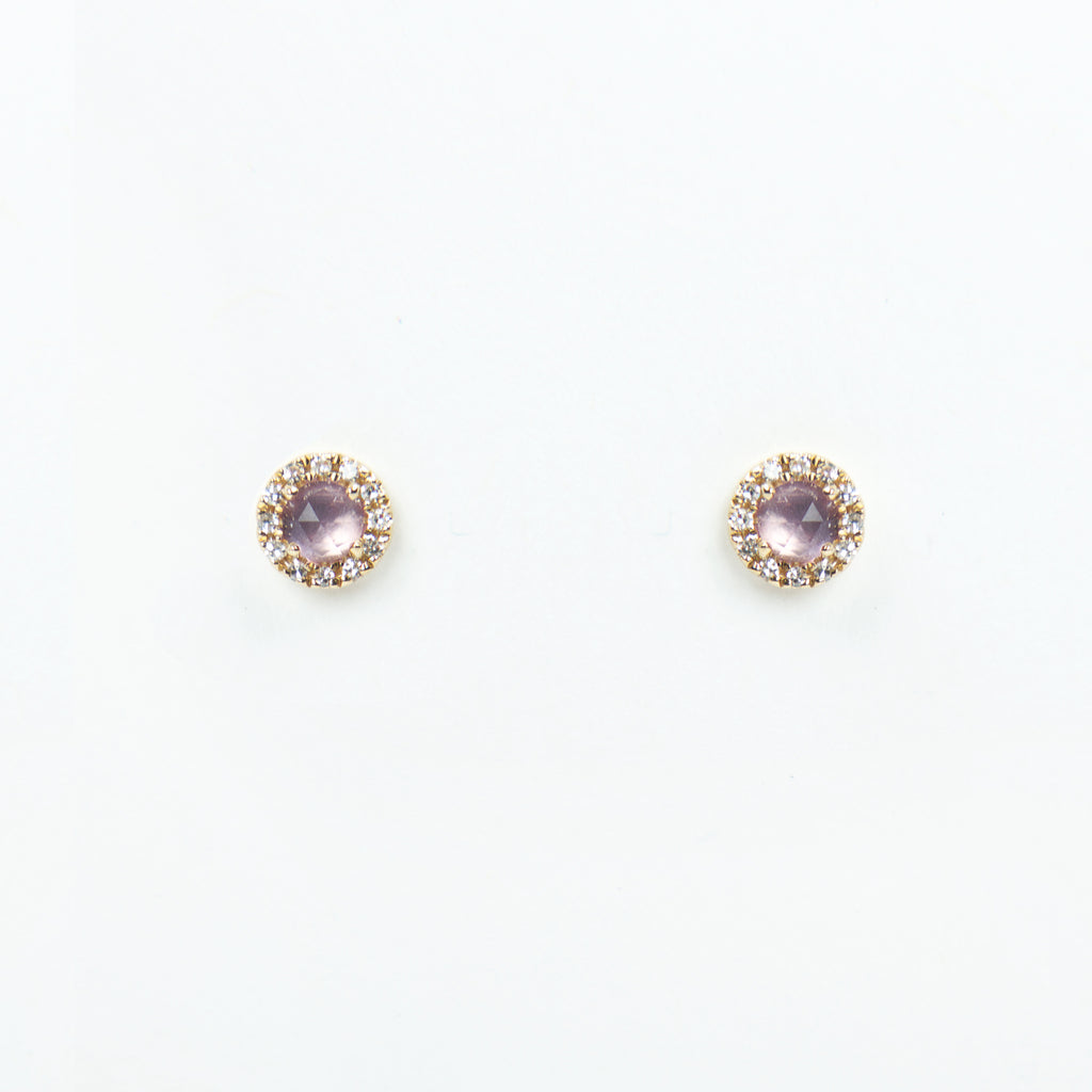 Liven Co. - Rosie 3.0mm Earrings - Amethyst & Diamond