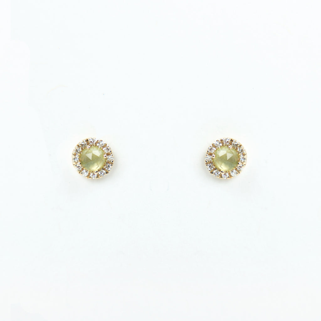 Liven Co. - Rosie 3.0mm Earrings - Peridot & Diamond