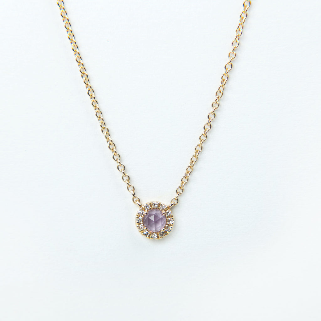 Liven Co. - Rosie 3.0mm Necklace - Amethyst & Diamond