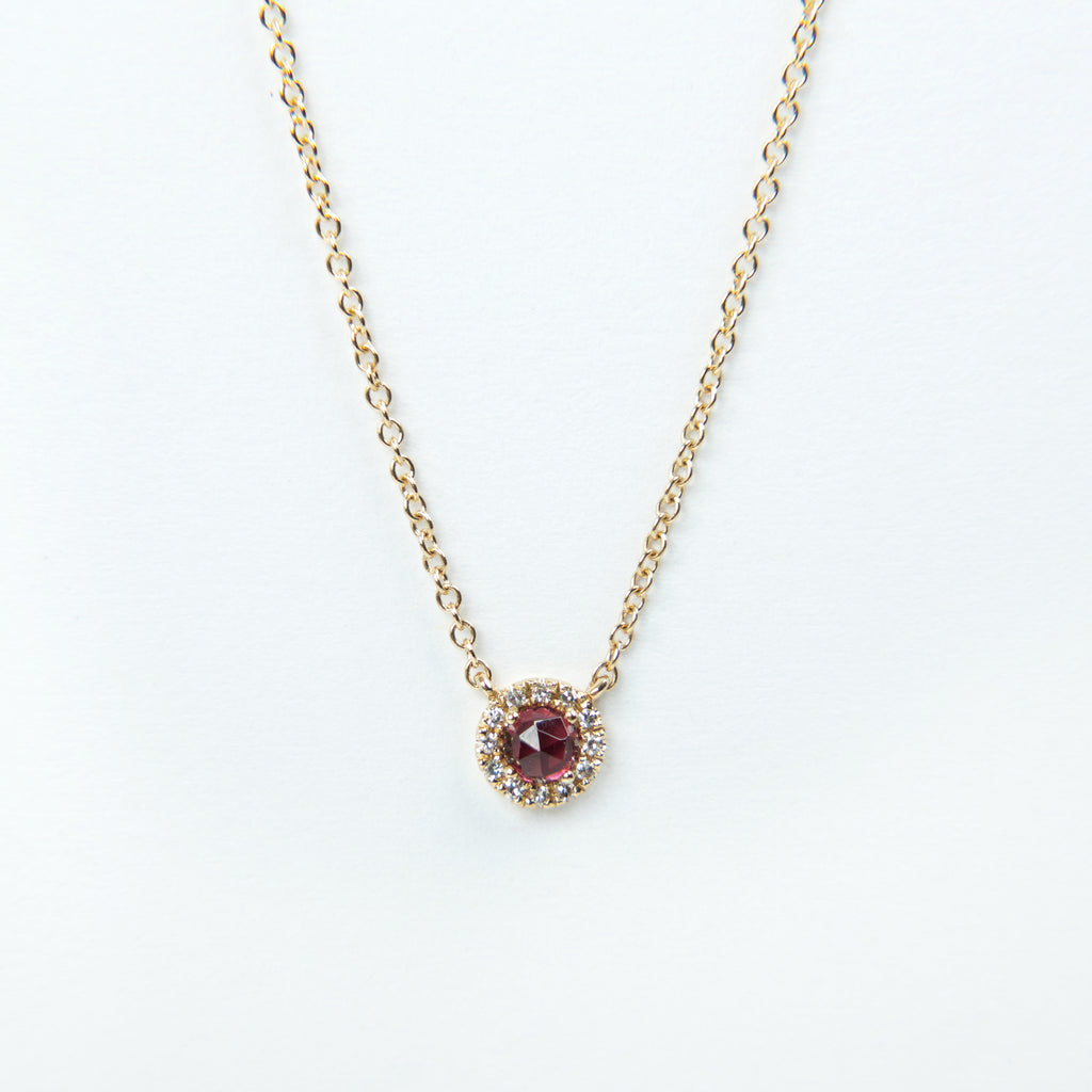 Liven Co. - Rosie 3.0mm Necklace - Garnet & Diamond