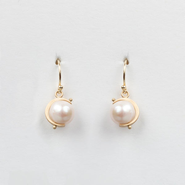 Carla Caruso - Sliver Moon & Pearl Earrings