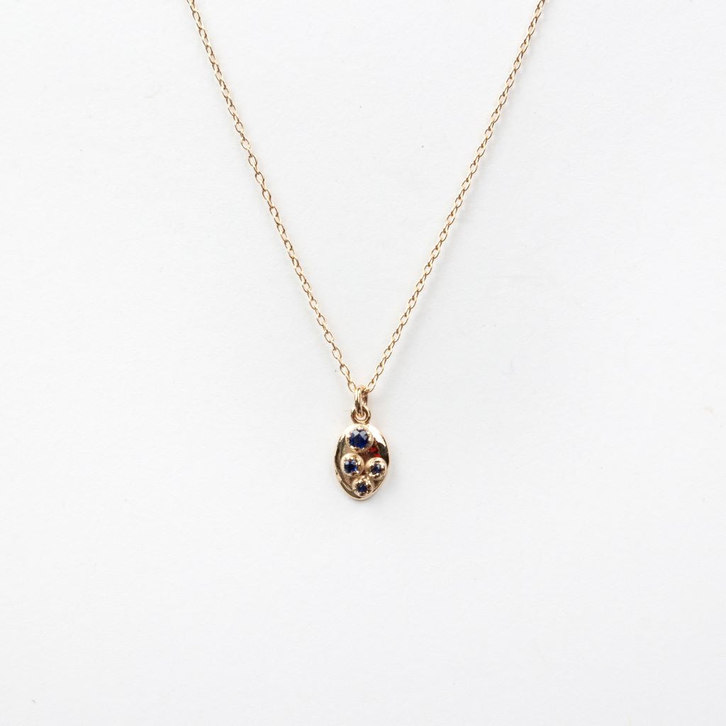 N + A - Shield Necklace - Blue Sapphire