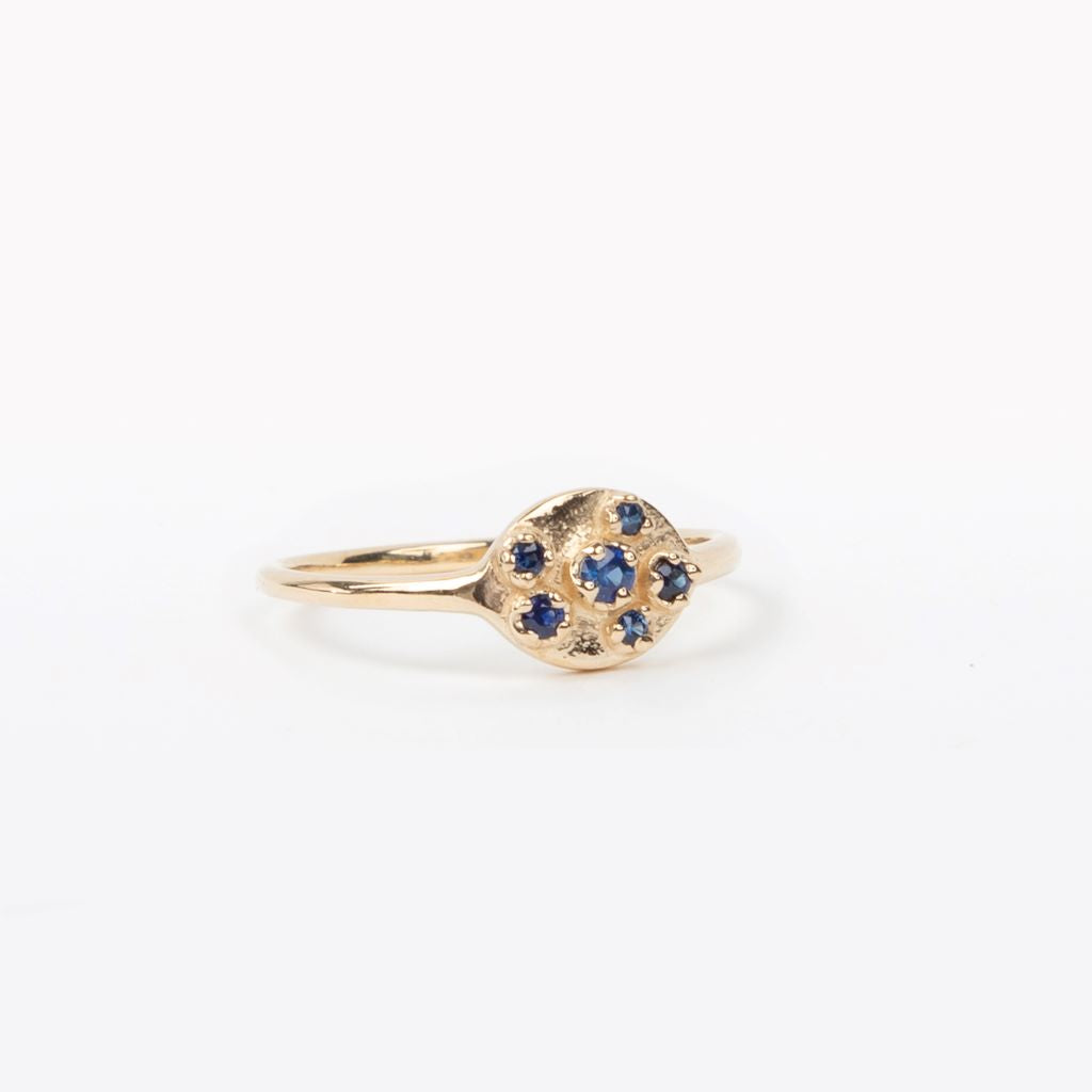 N + A - Shield Ring - Blue Sapphire - Size 6.5