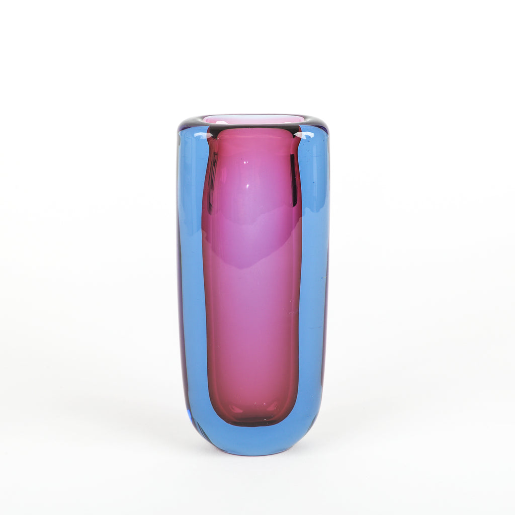 Sommerso Vases - Steel & Ruby - Cylinder