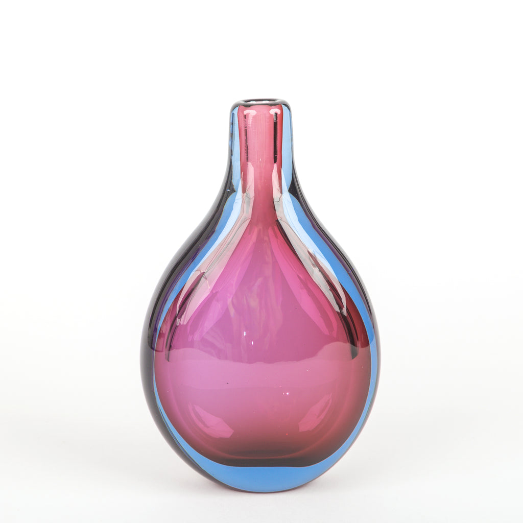 Sommerso Vases - Steel & Ruby - Teardrop