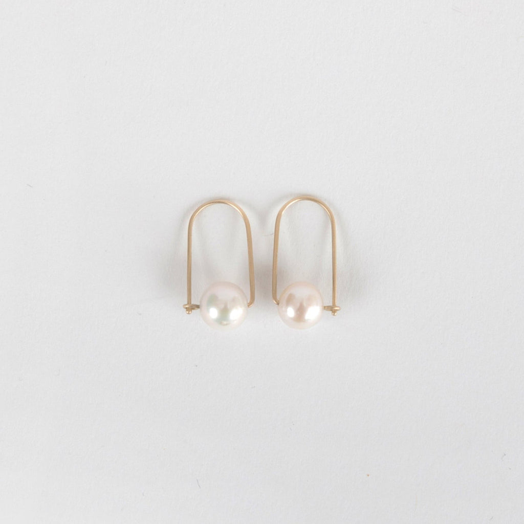 Carla Caruso - Wide Arch Earrings - White Pearl