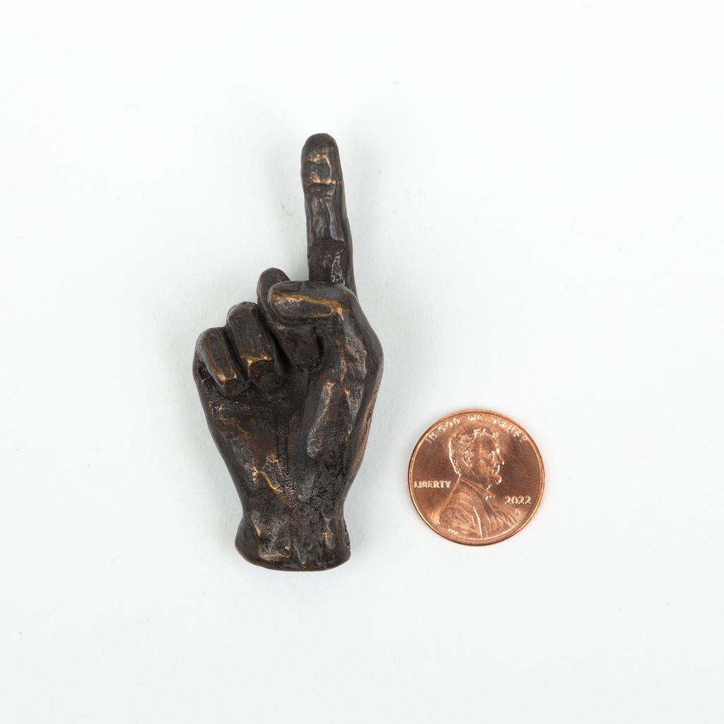 Anne Ricketts Sculptures - Hand Series - One Finger Raised Hand