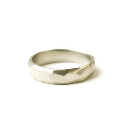 Carla Caruso - Large Chiseled Band - 14k White Gold - Size 10.5