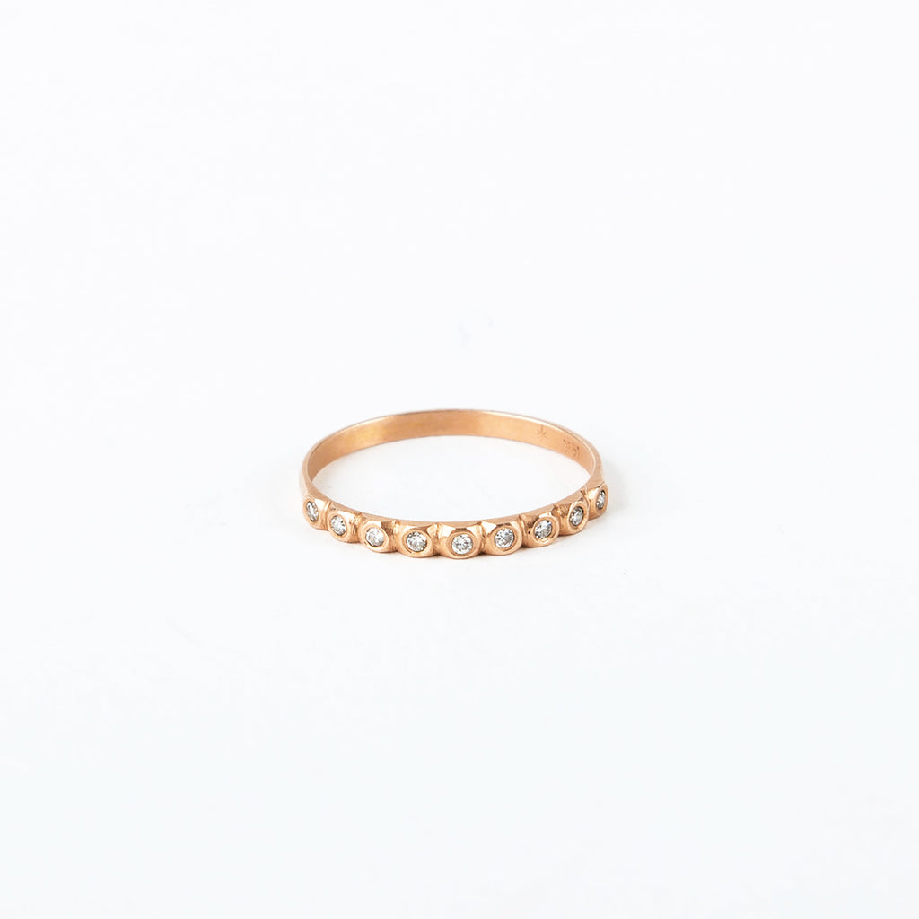 Carla Caruso - 9 Stone Bridge Ring - 14k Rose Gold - Size 5