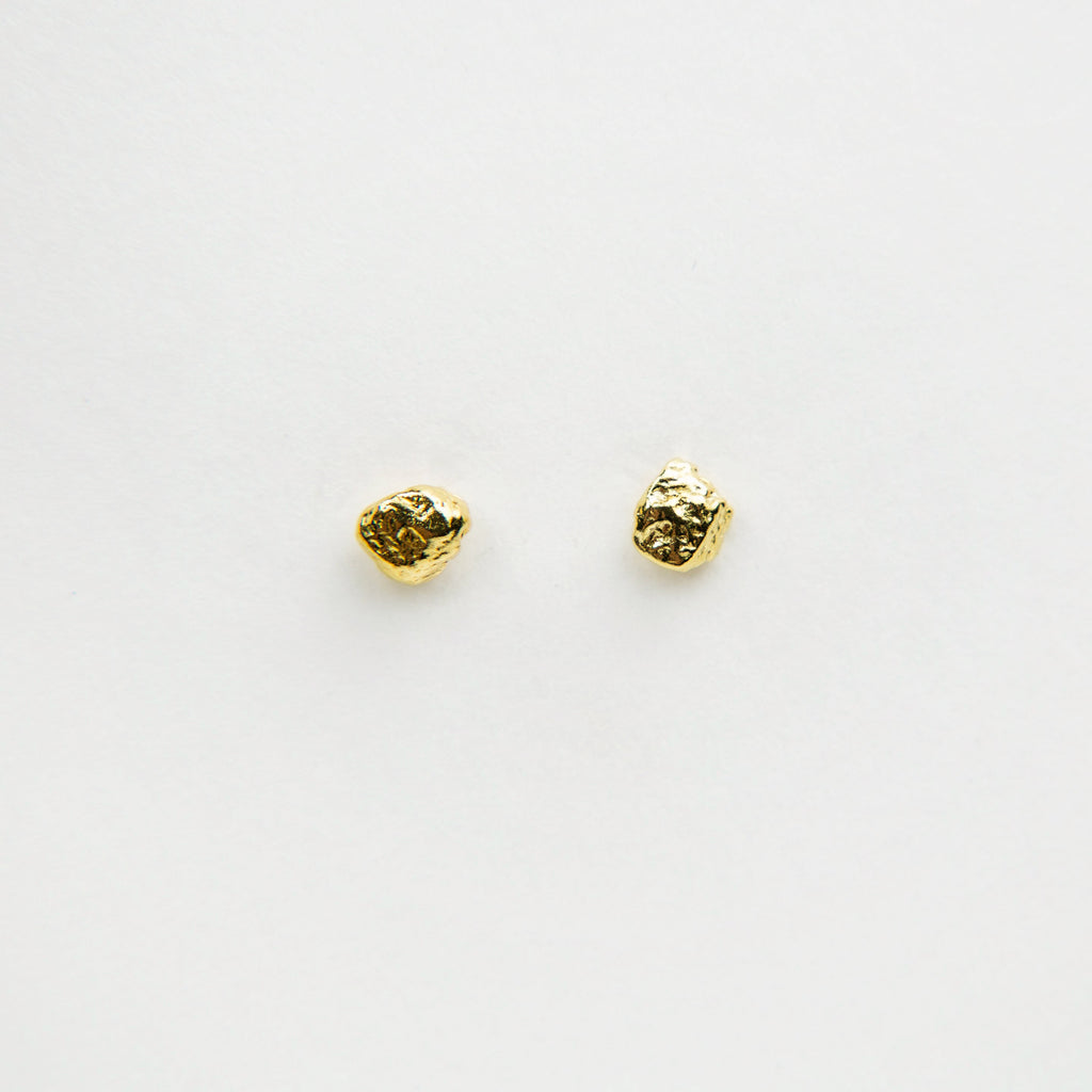 Gold Nugget Earrings - Small