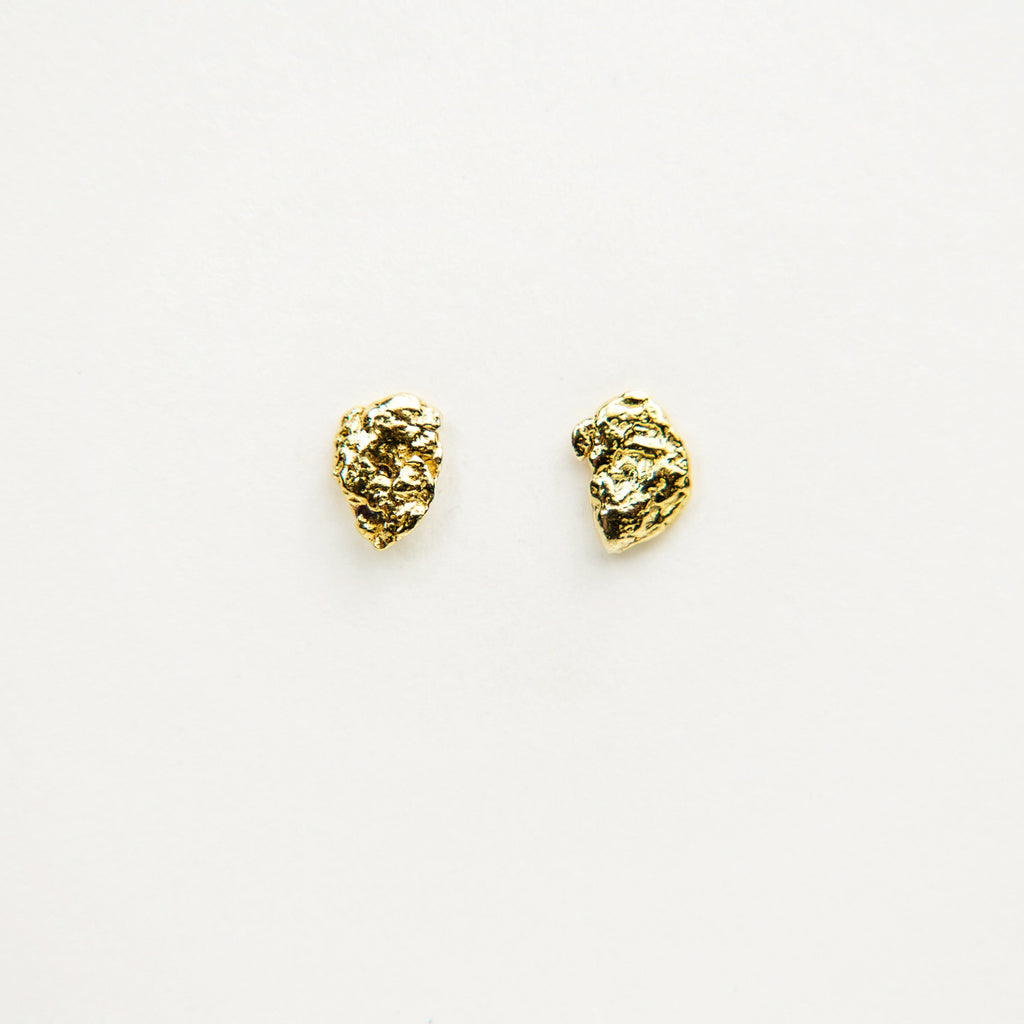 Gold Nugget Earrings - Large