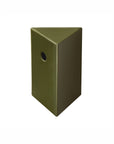 Green triangular bird house on a white background