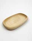 wood oval tray on a white background