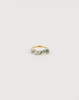 Suzanne Kalan - 14k Gold Amalfi Blend Half Band - Light Blue Ombre - Size 6.5