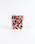Deck of cards with geometric design on a white background