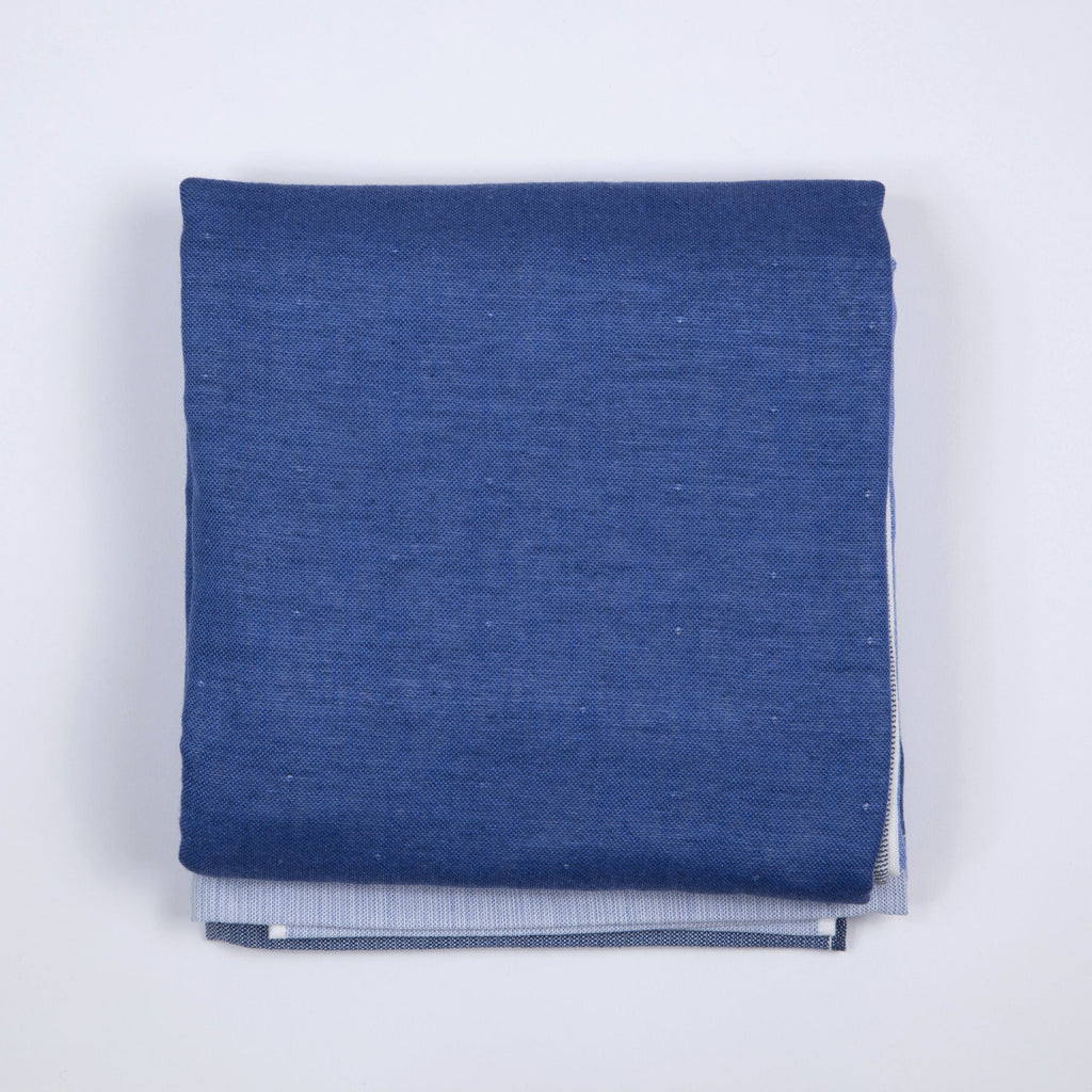 Yoshii Chambray Bath Towels - Two Tone Blue - Bath Towel