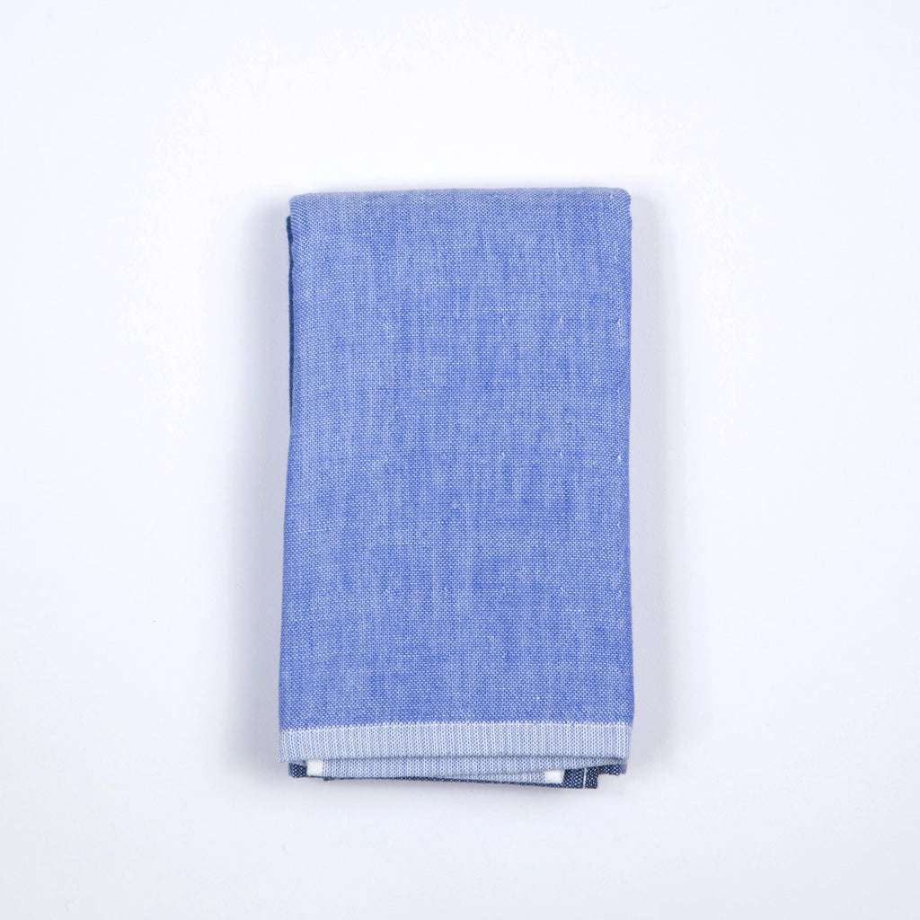 Yoshii Chambray Bath Towels - Two Tone Blue - Hand Towel