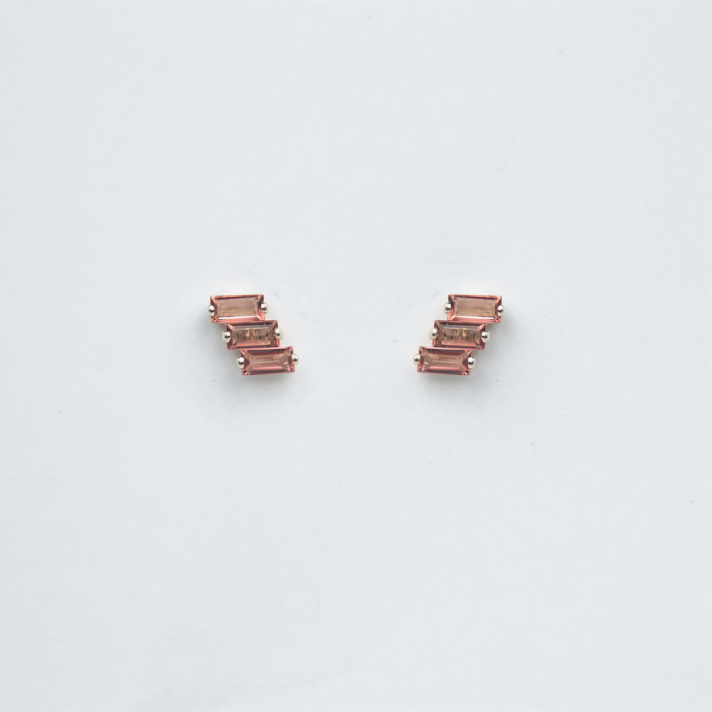 Suzanne Kalan - 14k Gold Amalfi Stud Earrings - Salmon Topaz
