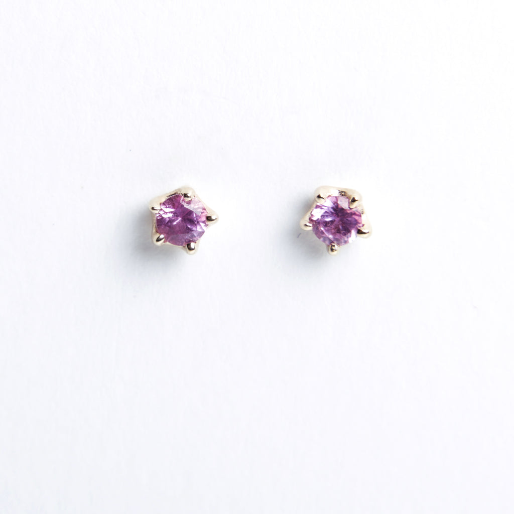 N + A - Pink Sapphire Stud Earrings