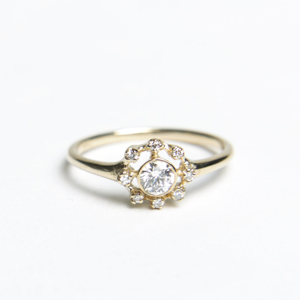 N + A - Moon and Stars Diamond Ring, Size 7
