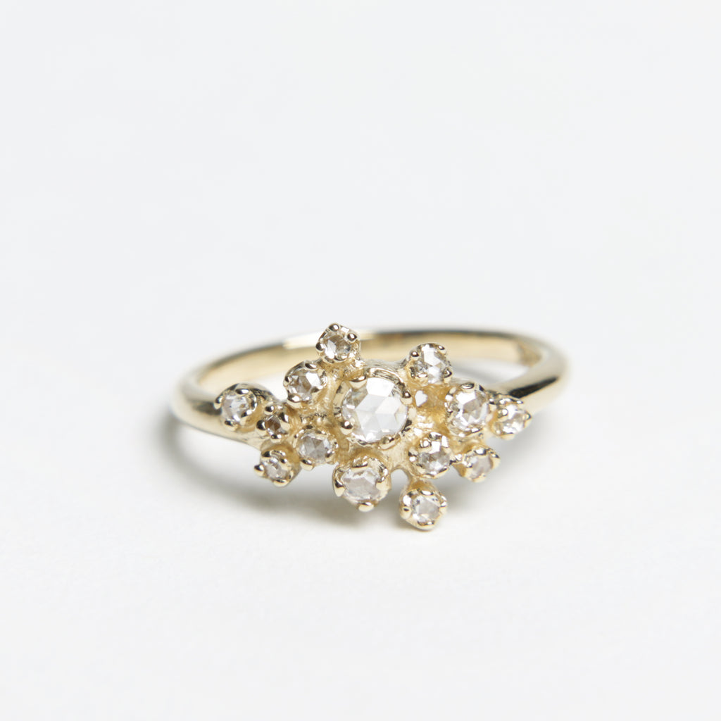 N + A - Rose Cut Diamond Cluster Ring - Size 6