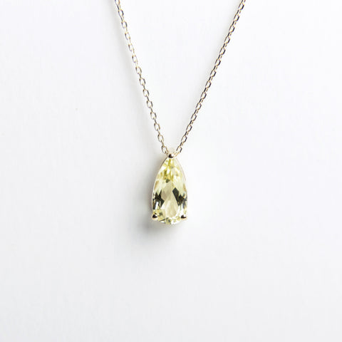 Suzanne Kalan - 14K Gold Pear Drop Necklace - Lemon Quartz