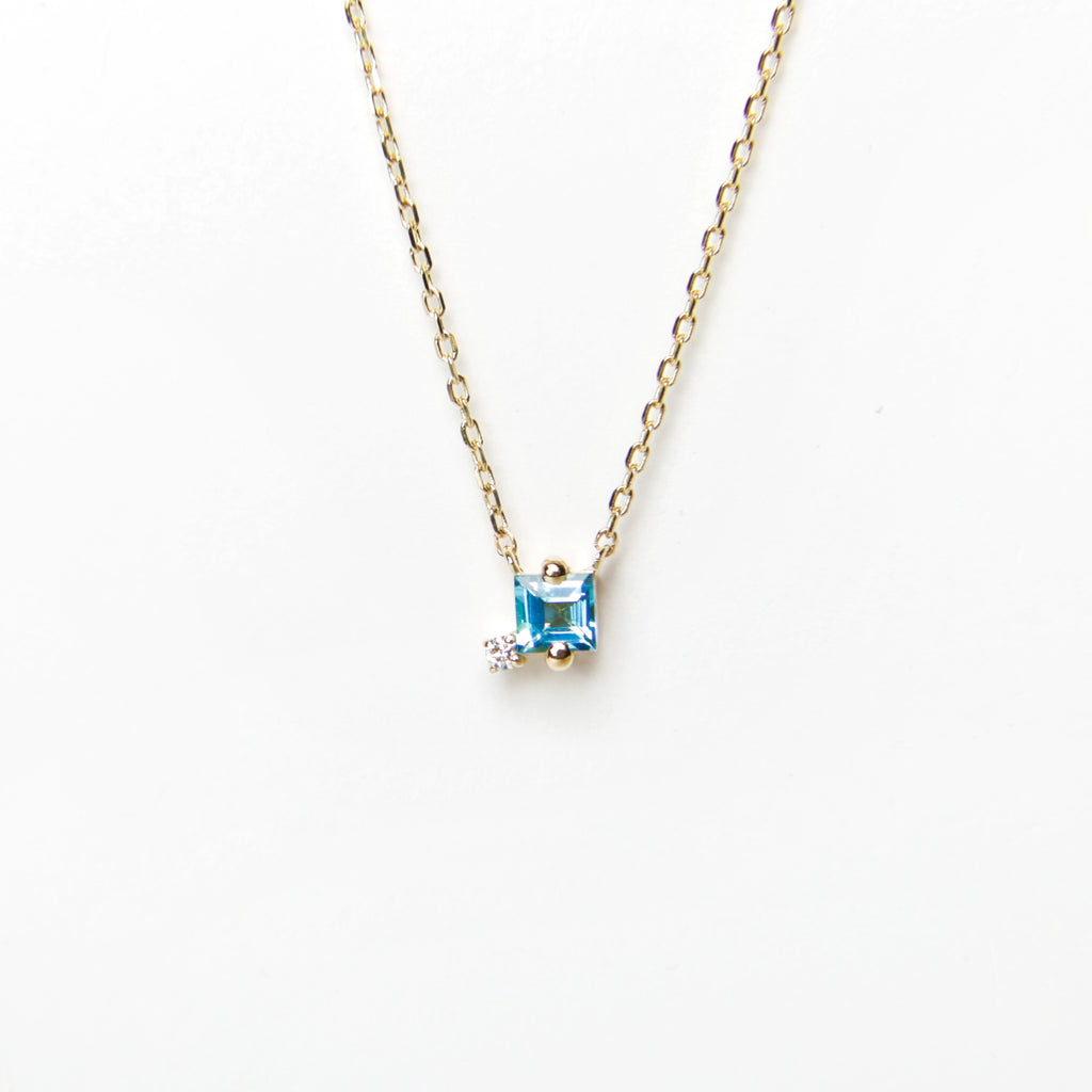 Suzanne Kalan - 14k Gold Remi Princess Necklace - Swiss Blue Topaz