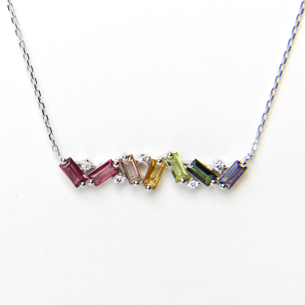 Suzanne Kalan - 14k Gold Frenesia Rainbow Bar Necklace