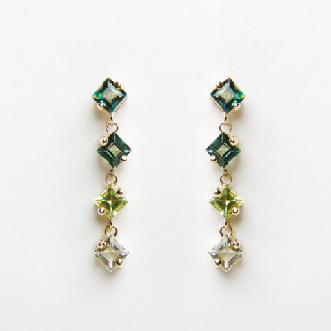 Suzanne Kalan - 14K Gold Green Ombre Earrings