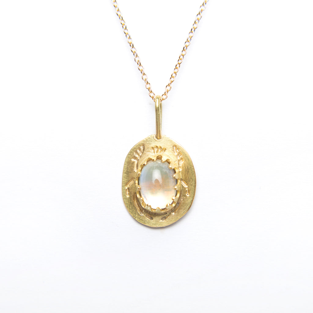 Black Barc - Scarab Necklace - Moonstone