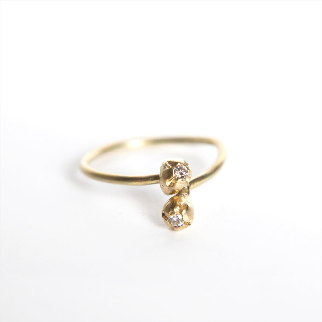 Black Barc - Ren Ring with Diamonds - Size 6.5