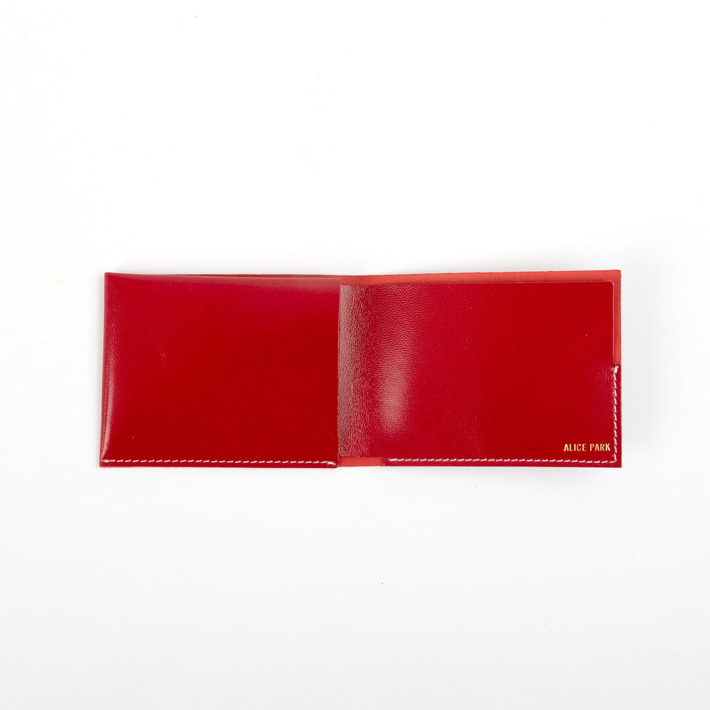 alice park kidskin wallet slot style red