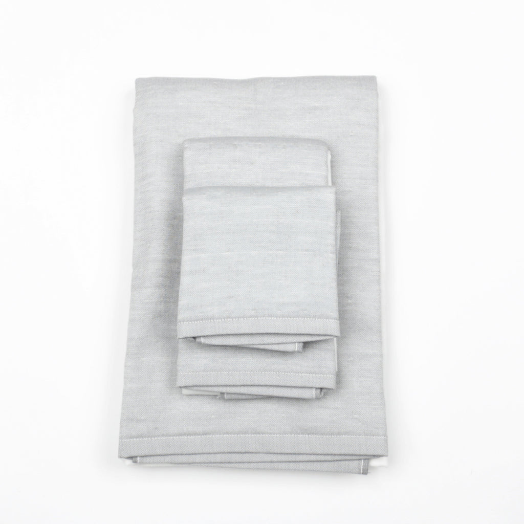 Yoshii Chambray Bath Towels - Two Tone Grey - Wash Towel