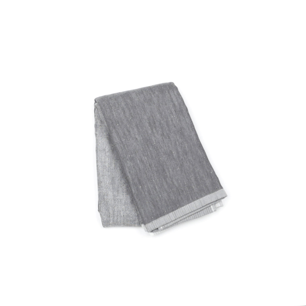 Yoshii Chambray Bath Towels - Two Tone Grey - Hand Towel