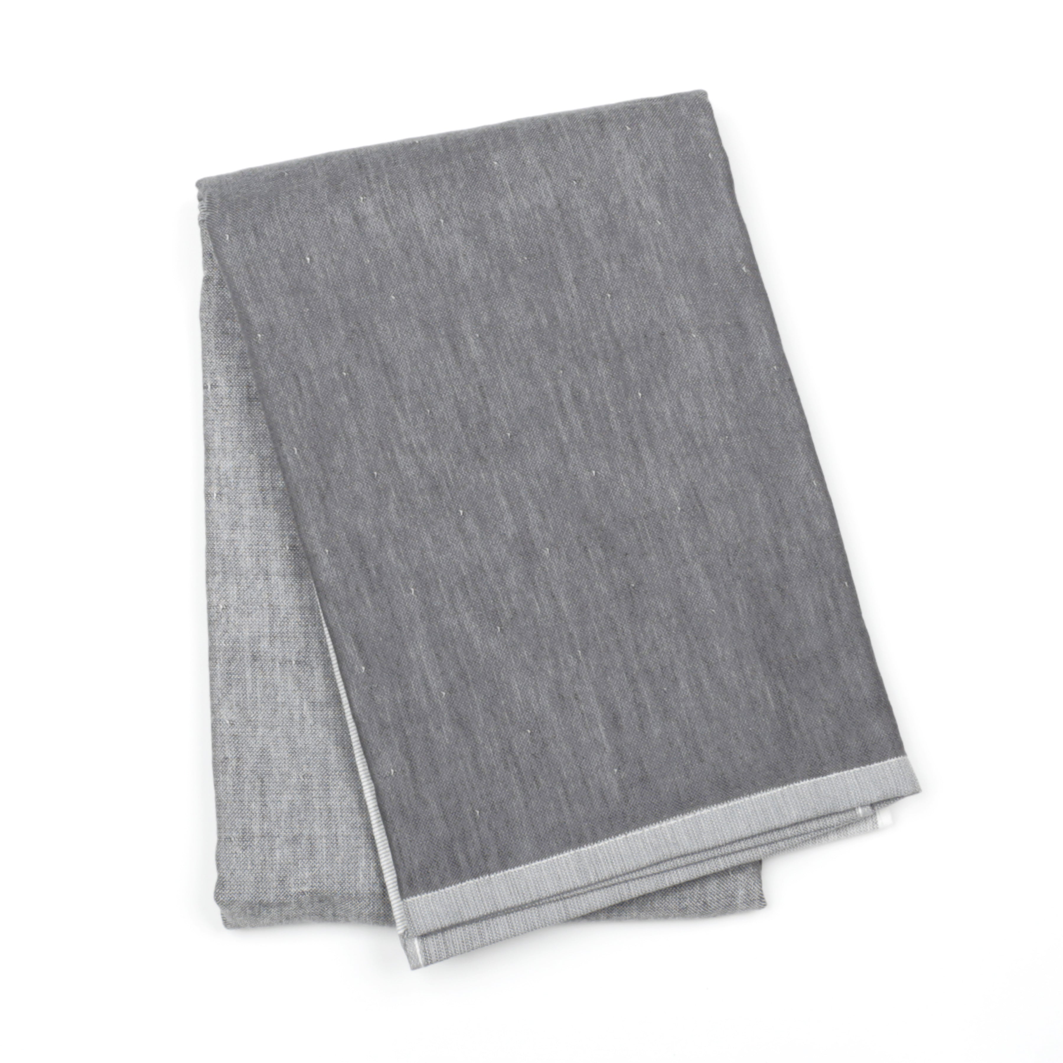 Yoshii Chambray Bath Towels 2Tone Grey Canoe