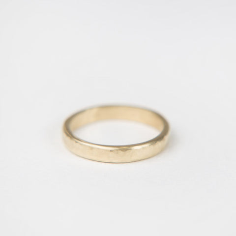 Black Barc - Hammered Thin Band - 14k Yellow Gold, Size 5.5
