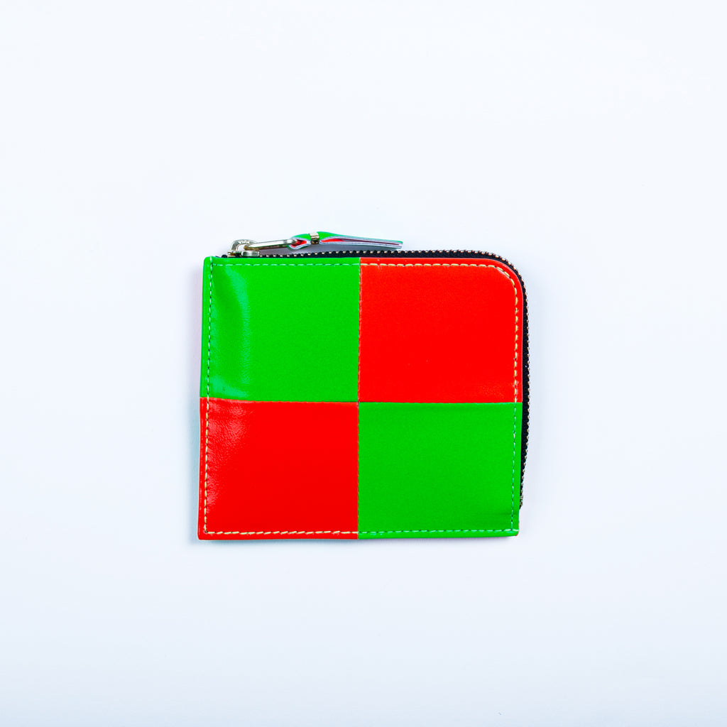 Comme des Garcons Wallets - Super Fluo Squares - SA3100 Small Wallet - Green/Orange