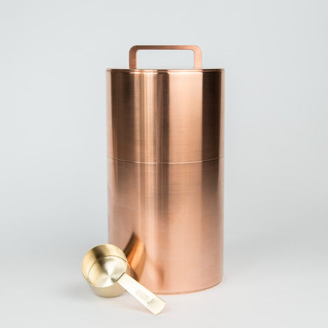 Kaikado whole bean coffee canister copper Japanese handmade