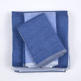 Yoshii Chambray Bath Towels - Two Tone Blue - Hand Towel