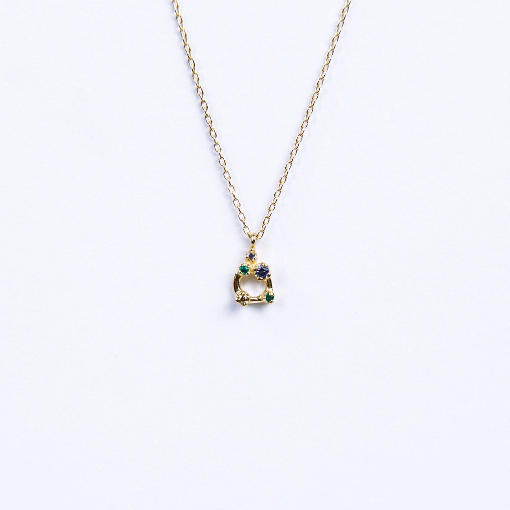 N + A - Five Stone Necklace with Blue Sapphire