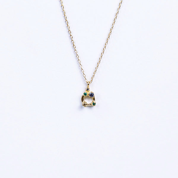 N + A - Five Stone Necklace with Blue Sapphire