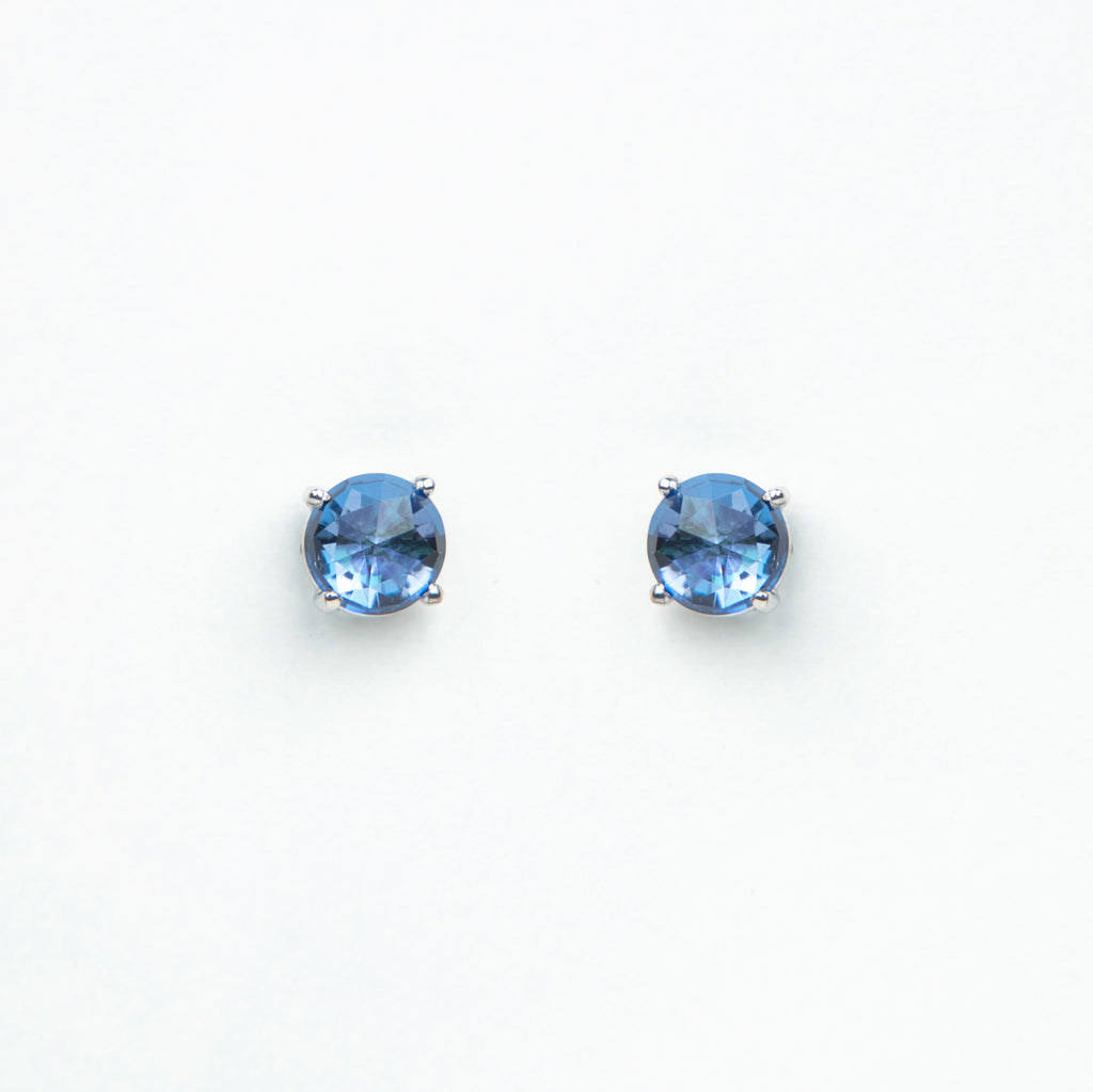 Suzanne Kalan - 14k Gold Soleil Stud Earrings - English Blue Topaz