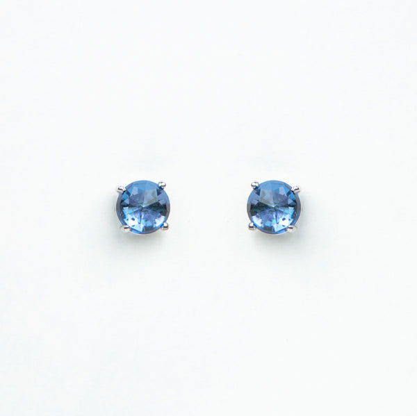 Suzanne Kalan - 14k Gold Soleil Stud Earrings - English Blue Topaz