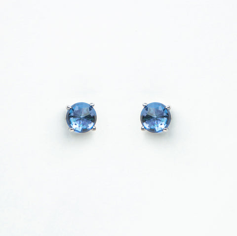 Suzanne Kalan - 14k Gold Soleil Stud Earrings - English Blue Topaz
