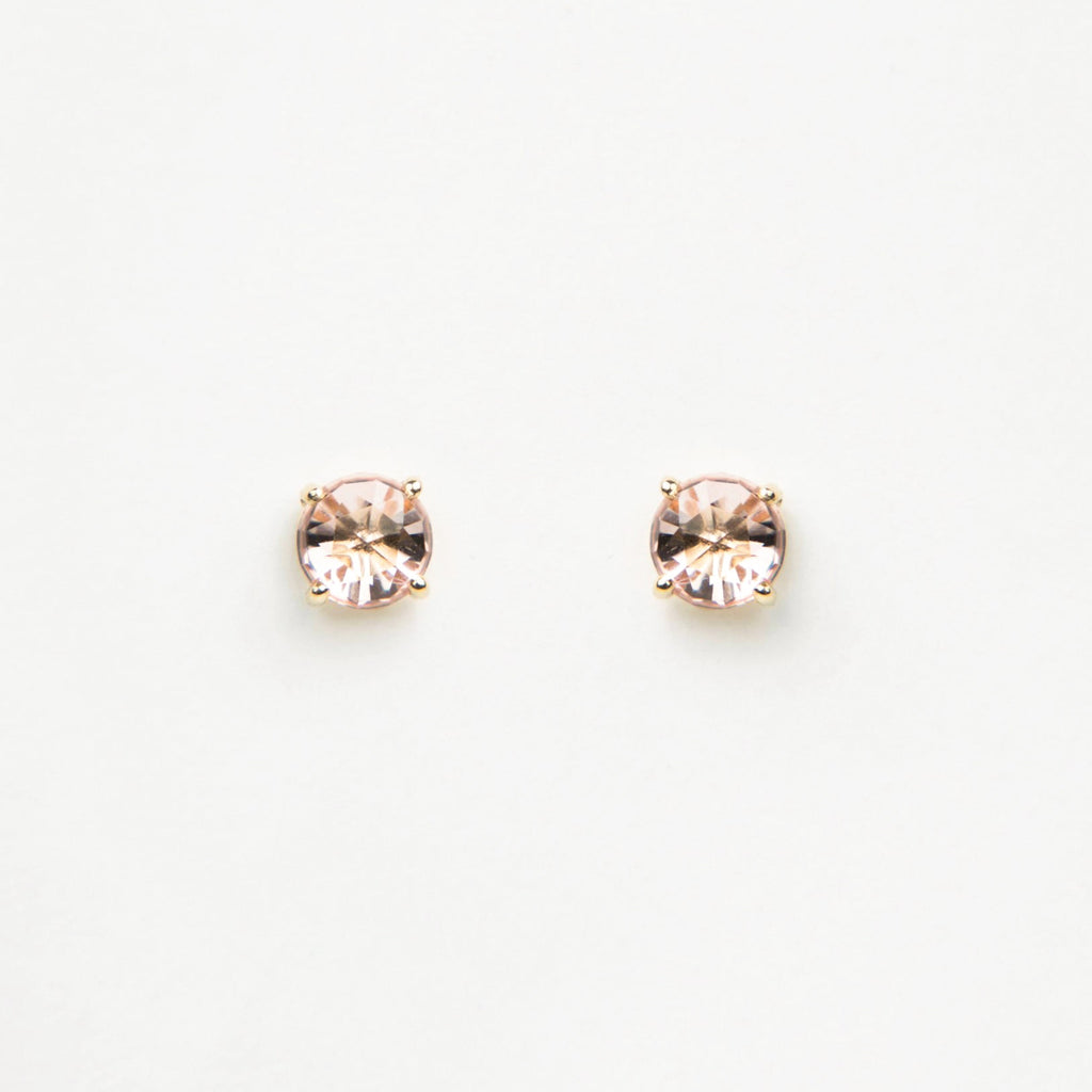 Suzanne Kalan - 14k Yellow Gold Soleil Stud Earrings - Morganite Topaz