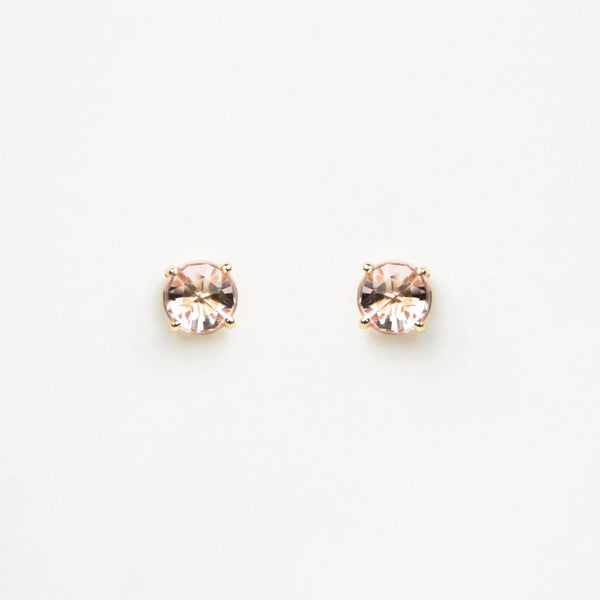 Suzanne Kalan - 14k Yellow Gold Soleil Stud Earrings - Morganite Topaz