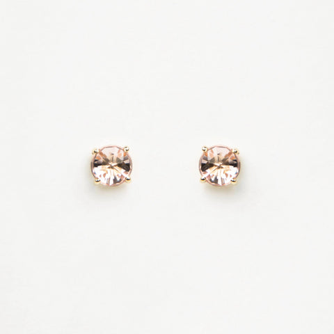Suzanne Kalan - 14k Yellow Gold Soleil Stud Earrings - Morganite Topaz