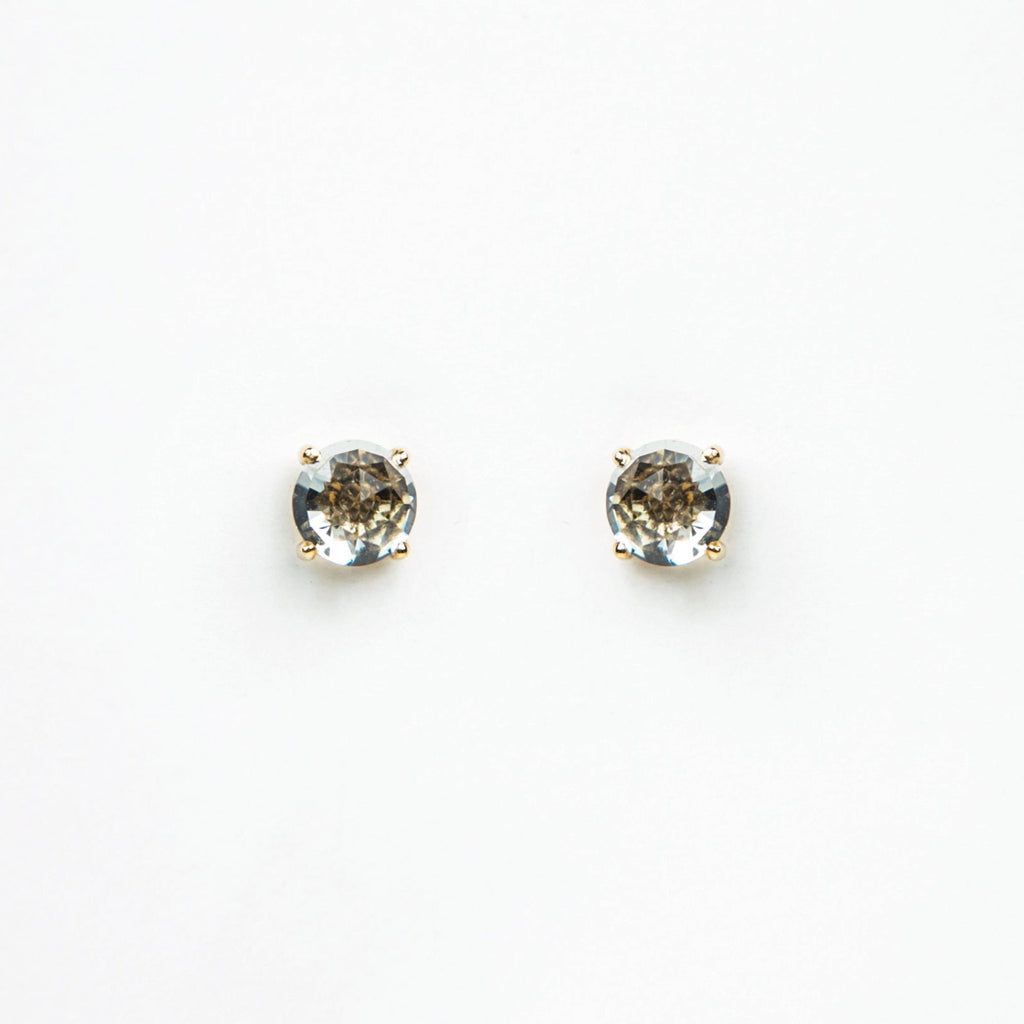 Suzanne Kalan - 14k Yellow Gold Soleil Stud Earrings - Green Amethyst