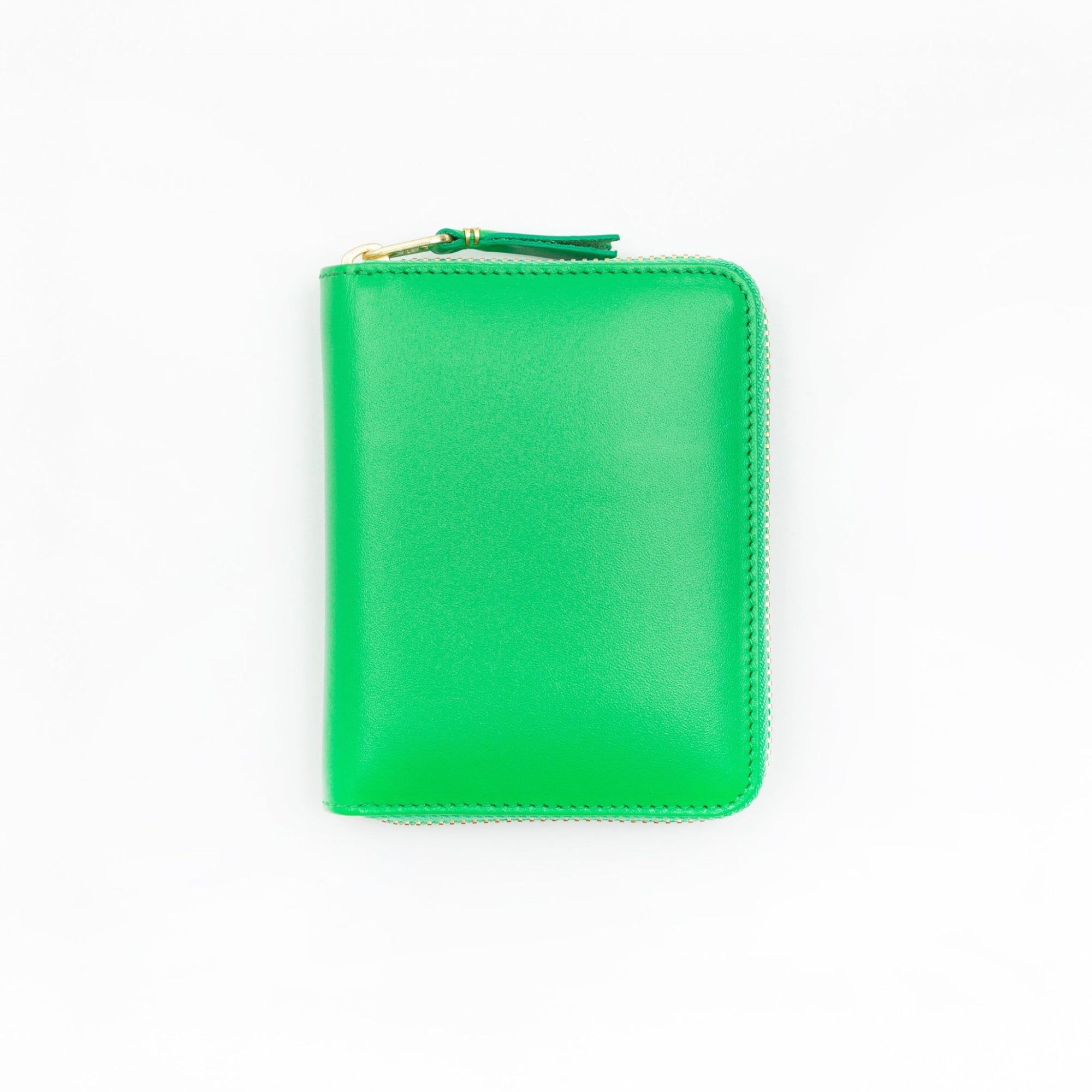 Green wallet on a white background